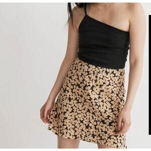 Madewell black and tan floral mini skirt // size 2